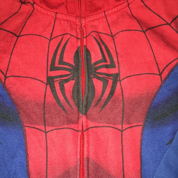 MARVEL Superhero Spider-Man Hooded Jacket w/Mask - Picture 2 of 7